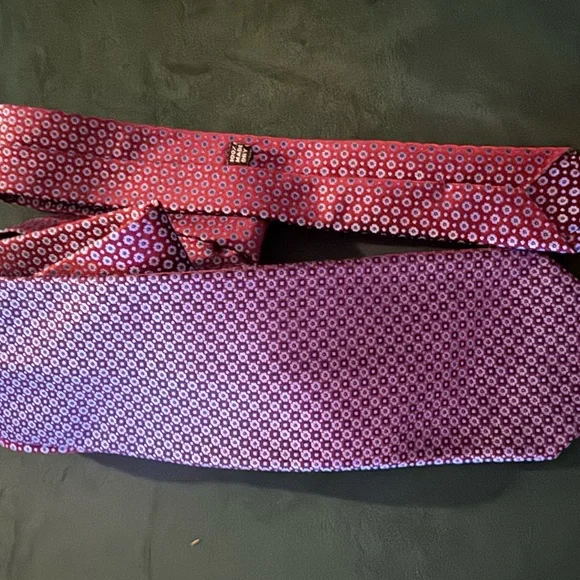 Stefano Ricci Micro-Geometric Silk Tie Burgundy and Blue Patterned Tie - Picture 2 of 7